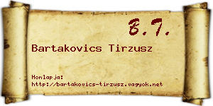 Bartakovics Tirzusz névjegykártya